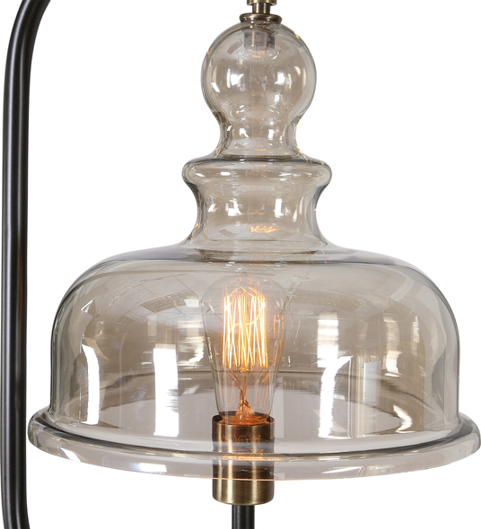 chandelier shade Uttermost Elieser Industrial Floor Lamp This Floor Lamp Features A Delicate Design Finished In A Plated Antiqued Brushed Brass And Rusted Aged Black.