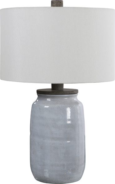 rose lamp light Uttermost Light Blue Table Lamp This Ceramic Table Lamp Is Finished In A Light Blue Crackle Glaze, Accented With Aged Charcoal-stained Concrete Details.