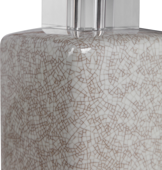 Uttermost Crackled Taupe Table Lamp Table Lamps Ceramic Table Lamp Features A Cream And Taupe Crackle Glaze With Antique Brushed Brass Plated Details And Crystal Accents.