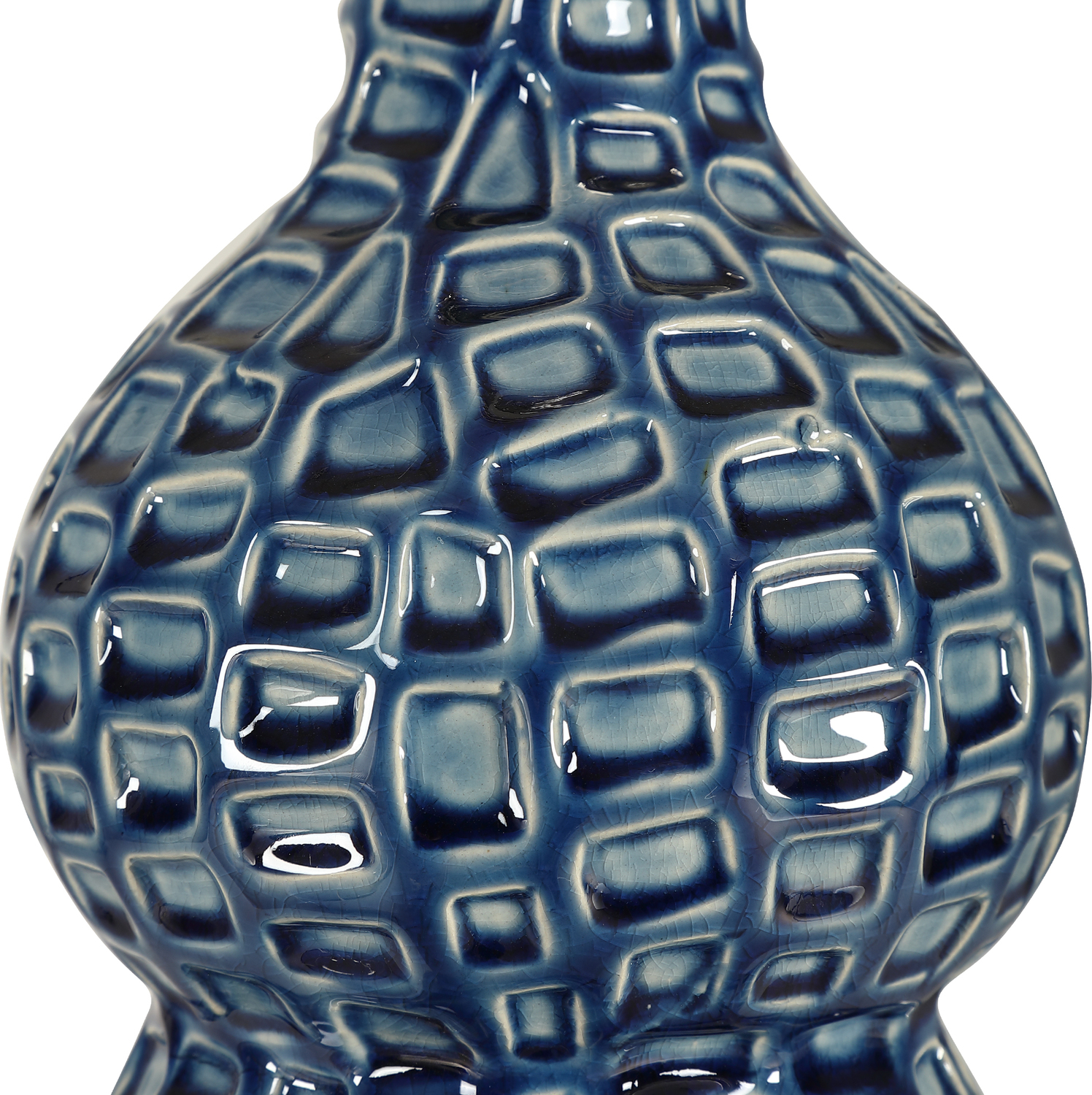 Uttermost Cobalt Blue Table Lamp Table Lamps Based On Mid-century Modern Designs, This Ceramic Table Lamp Features A Curved Base With Carved Geometric Details Finished In A Deep Cobalt Blue Glaze With Brushed Nickel Accents.