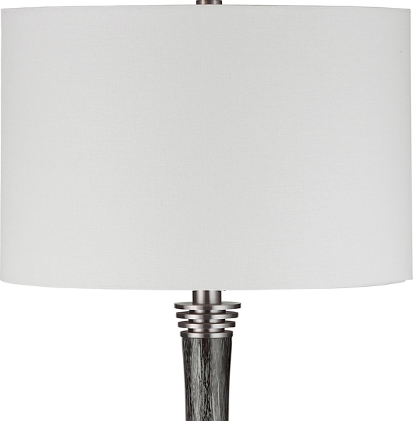 glass light shades Uttermost Charcoal Glass Buffet Lamp Showcasing A Masculine Look, This Buffet Lamp Features An Ebony And Charcoal Bubble Glass Base Accented By Contemporary Brushed Nickel Plated Iron Details.