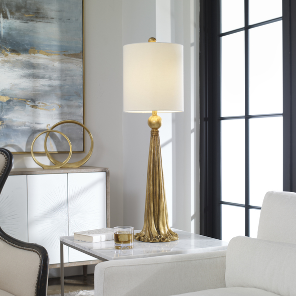 modern white outdoor lights Uttermost Metallic Gold Lamp This Drapery Inspired Design Is Hand Finished In A Heavily Antiqued Metallic Gold.