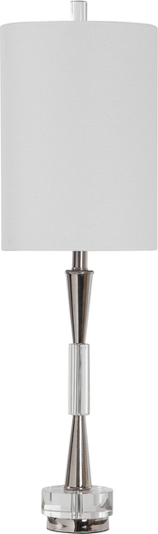 vintage table lamp with metal shade Uttermost Polished Nickel Buffet Lamp This Clean And Contemporary Buffet Design Has An Alternating Polished Nickel And Crystal Base That Exudes Modern Elegance.