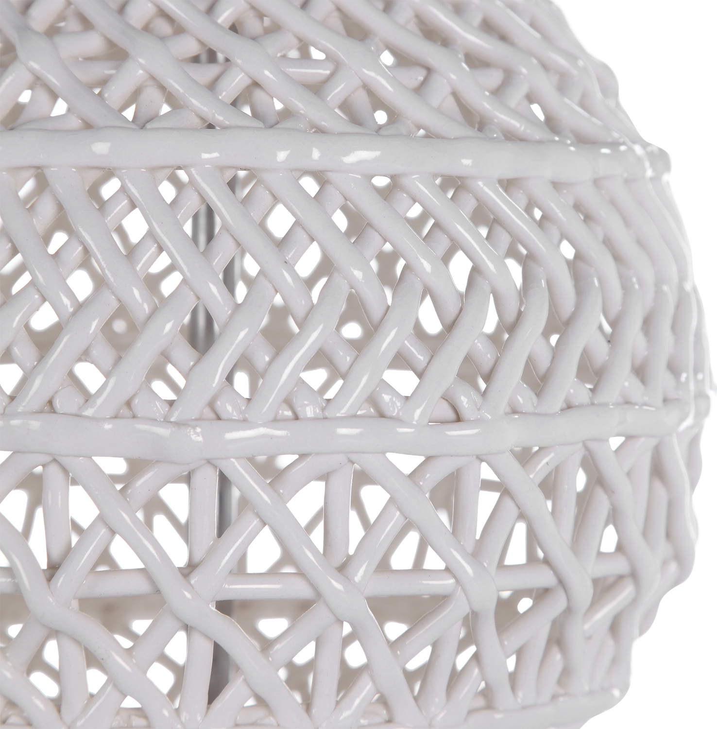 Uttermost Open Ceramic Buffet Lamp Table Lamps This Versatile Buffet Lamp Showcases An Open Ceramic Basket Weave Design In A Gloss White Glaze With Elegant Thick Crystal Details And Polished Nickel Accents.
