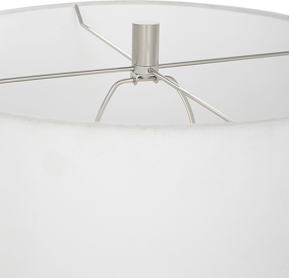 outdoor garden fairy lights Uttermost White Marble Table Lamp This Contemporary Table Lamp Features Thin Stacked Blades That Create An Organic Sphere Finished In A White Marble Look Accented By Plated Brushed Nickel Accents.