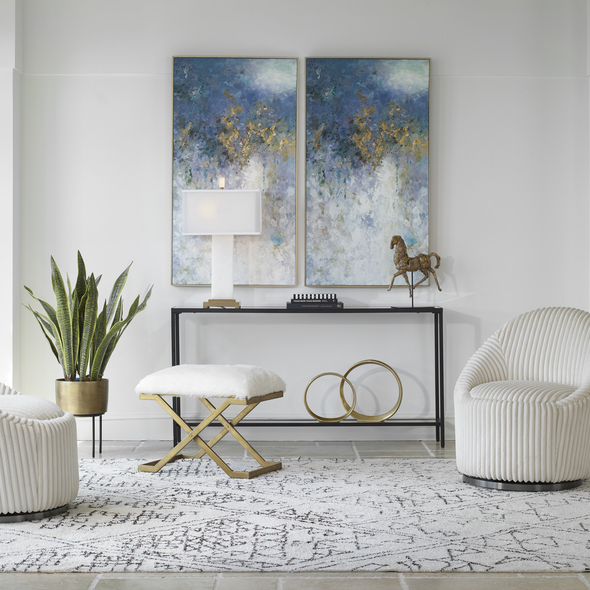 small wall pictures for living room Uttermost Abstract Art Hand Painted Canvas Stretched Over Wooden Frame With A Gold Leaf Thin Floater Frame.