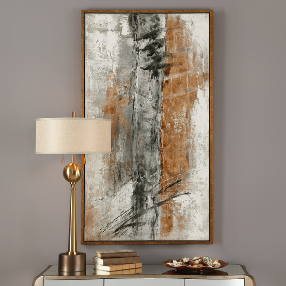 teal pictures for bedroom Uttermost Modern Art Hand Painted Canvas Over Stretchers With A Golden Bronze Gallery Frame With Mottled Brown And Black Accents In The Frame.