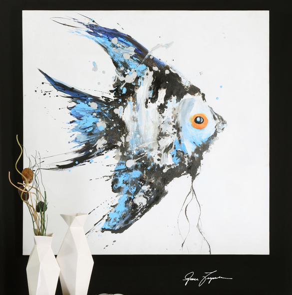 Uttermost Fish Art Wall Art Hand Painted On Canvas Over Wooden Stretchers. Grace Feyock