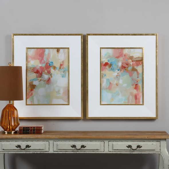 statement art for living room Uttermost Abstract Art Frame Has Gold Leaf Outer And Inner Edges And A Gloss White Center Section