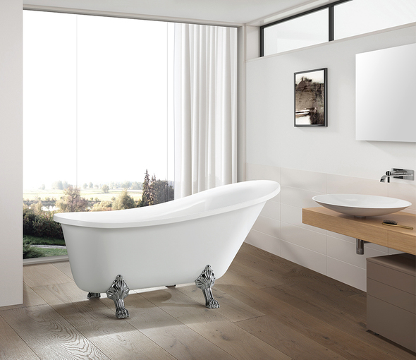 wet room bathtub Vanity Art White