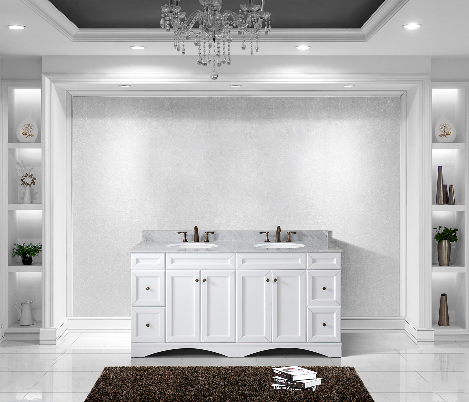 reclaimed wood bathroom cabinet Virtu Bathroom Vanity Set Light Transitional