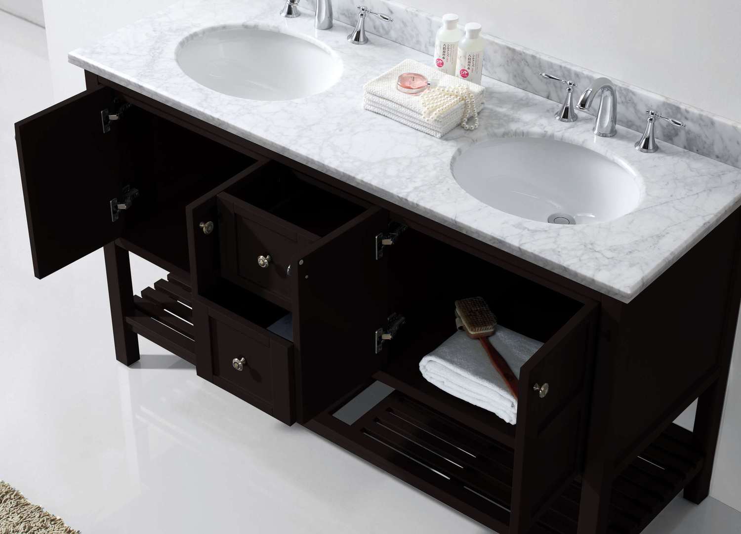 oak bathroom cabinets Virtu Bathroom Vanity Set Bathroom Vanities Dark Transitional