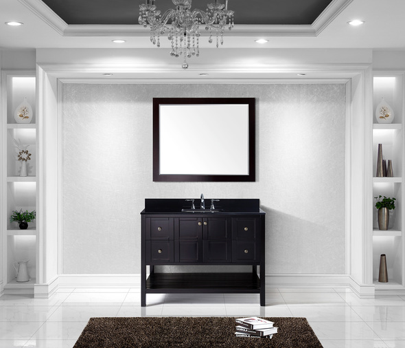 dark grey bathroom furniture Virtu Bathroom Vanity Set Dark Transitional