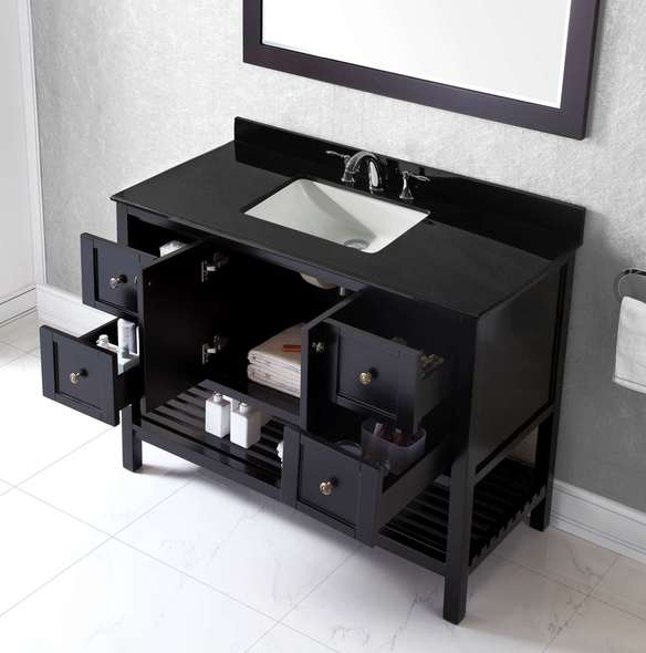 dark grey bathroom furniture Virtu Bathroom Vanity Set Dark Transitional
