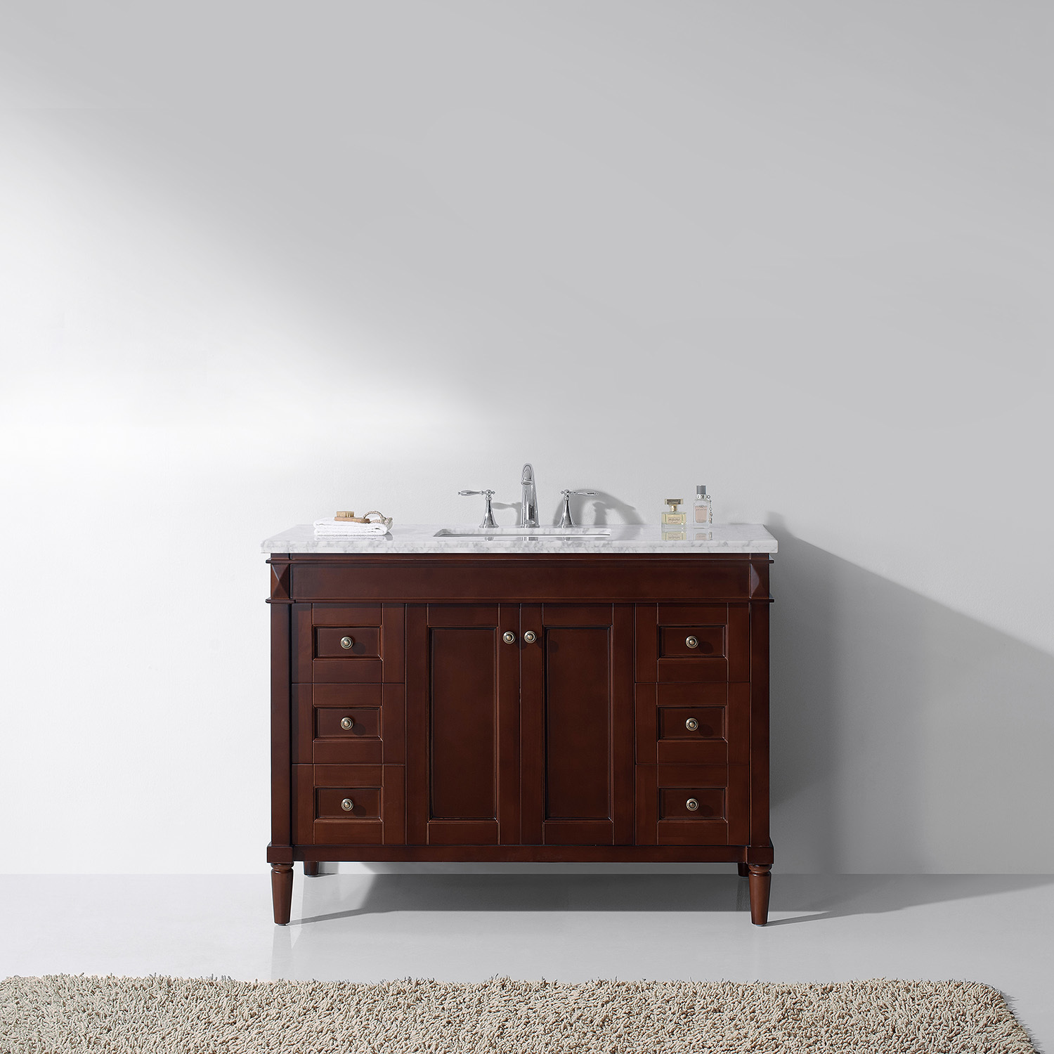 rustic sink unit Virtu Bathroom Vanity Set Dark Transitional