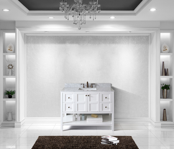 rustic white bathroom vanity Virtu Bathroom Vanity Set Light Transitional