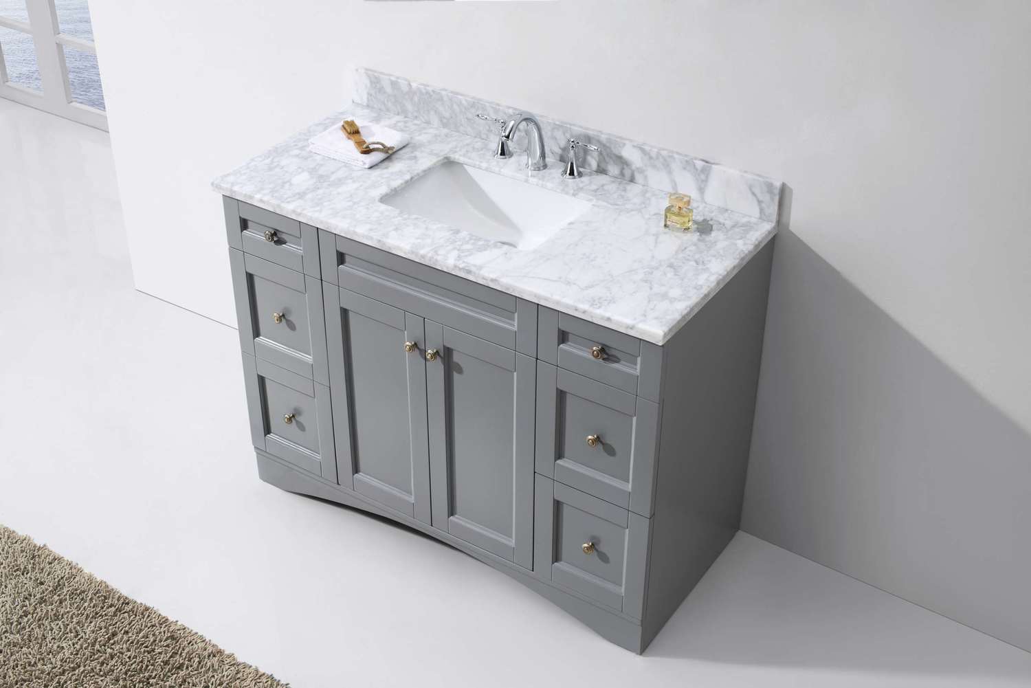 free standing bathroom cabinet under sink Virtu Bathroom Vanity Set Medium Transitional