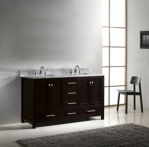 60 single sink vanity Virtu Bathroom Vanity Set Dark Transitional