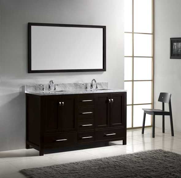 60 single sink vanity Virtu Bathroom Vanity Set Dark Transitional