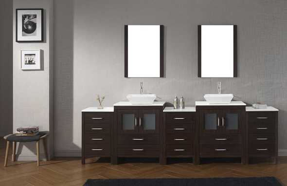 bathroom vanity with quartz top Virtu Bathroom Vanity Set Dark Modern