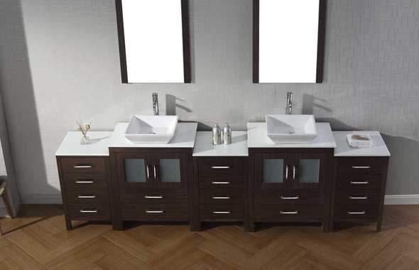 bathroom vanity with quartz top Virtu Bathroom Vanity Set Bathroom Vanities Dark Modern