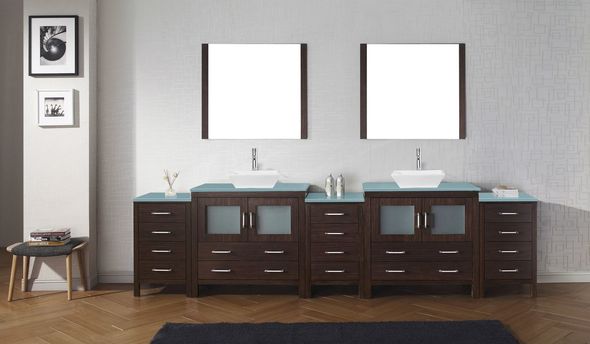 whitewashed walnut vanity Virtu Bathroom Vanity Set Dark Modern