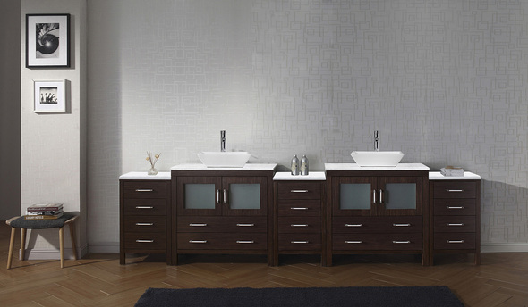 oak bathroom cabinets Virtu Bathroom Vanity Set Dark Modern