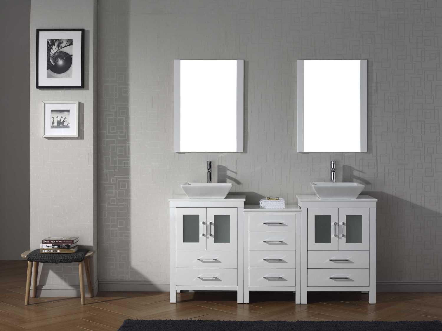 vanity counter tops with sink Virtu Bathroom Vanity Set Light Modern