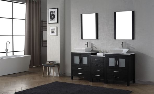 prefab bathroom countertops Virtu Bathroom Vanity Set Dark Modern