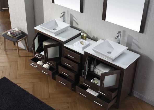 white oak vanity bathroom Virtu Bathroom Vanity Set Dark Modern