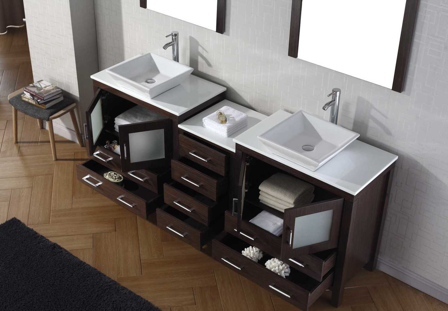 sink unit small Virtu Bathroom Vanity Set Dark Modern