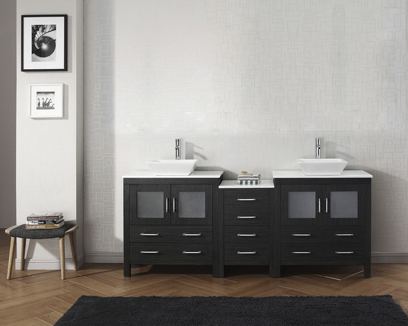 50 inch double sink vanity Virtu Bathroom Vanity Set Dark Modern
