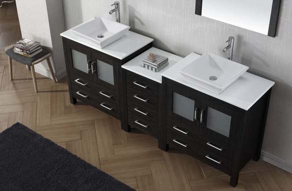 50 inch double sink vanity Virtu Bathroom Vanity Set Dark Modern