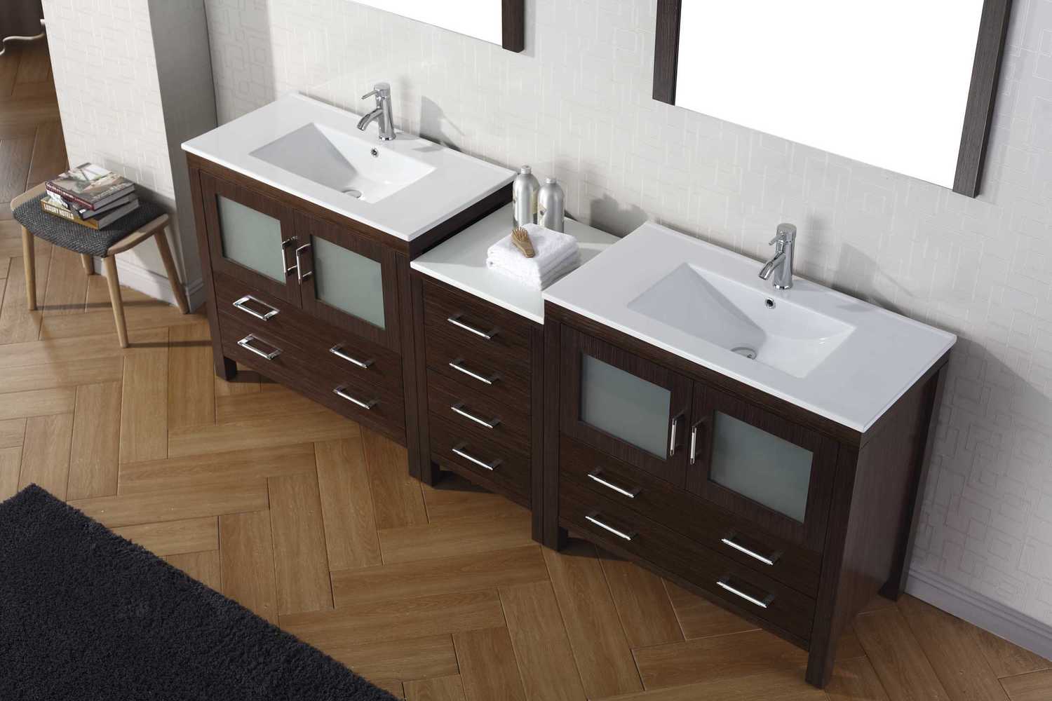 70 bathroom vanity top double sink Virtu Bathroom Vanity Set Dark Modern