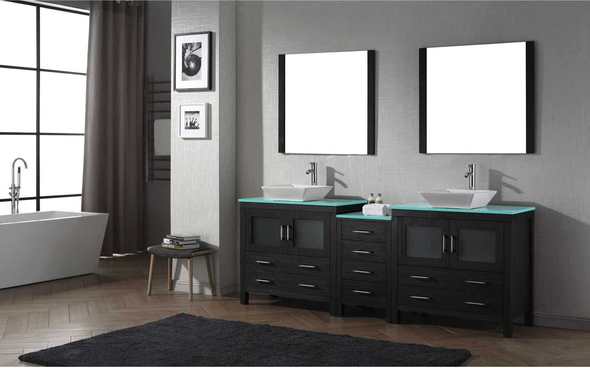white oak single vanity Virtu Bathroom Vanity Set Dark Modern