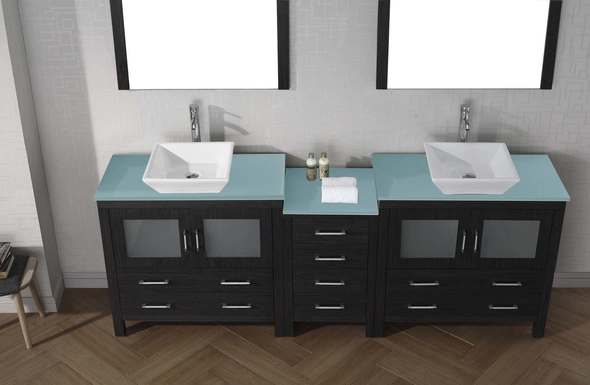 white oak single vanity Virtu Bathroom Vanity Set Dark Modern