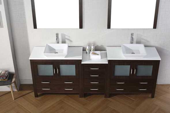 cherry wood bathroom vanity Virtu Bathroom Vanity Set Dark Modern