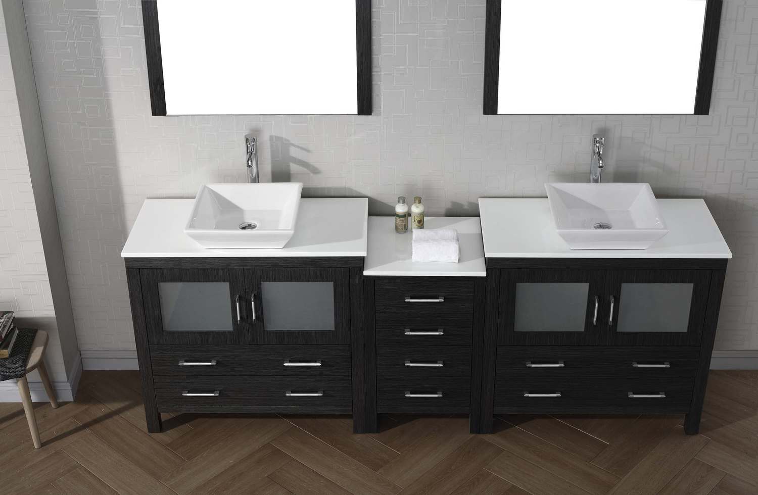 30 inch wide bathroom vanity Virtu Bathroom Vanity Set Dark Modern