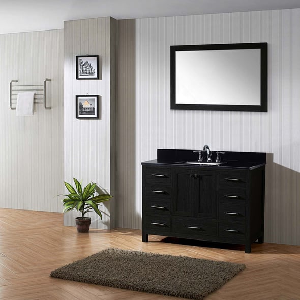oak sink vanity Virtu Bathroom Vanity Set Dark Transitional