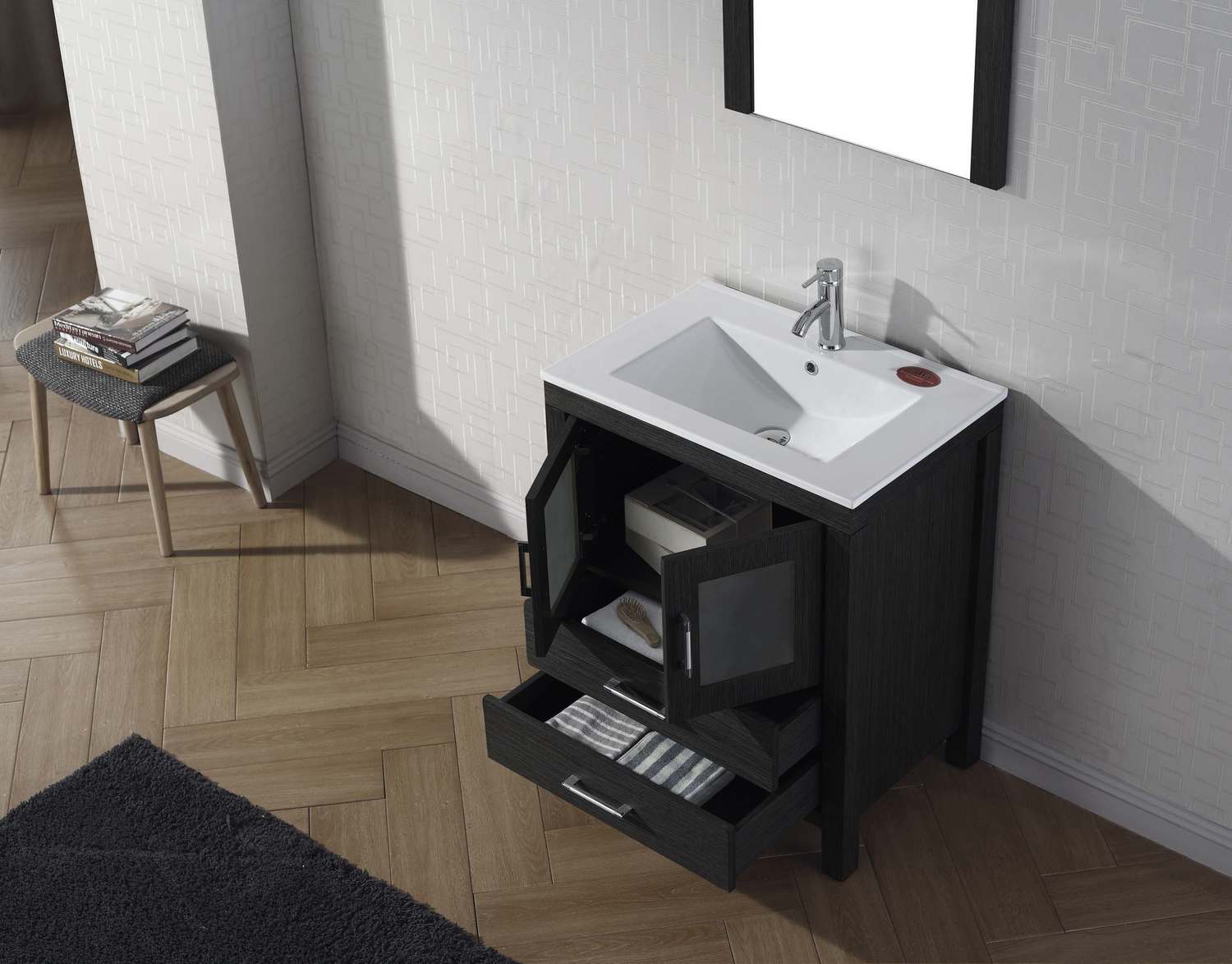 double vanity bathroom ideas Virtu Bathroom Vanity Set Dark Modern