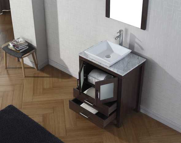 quartz countertops bathroom vanity Virtu Bathroom Vanity Set Dark Modern