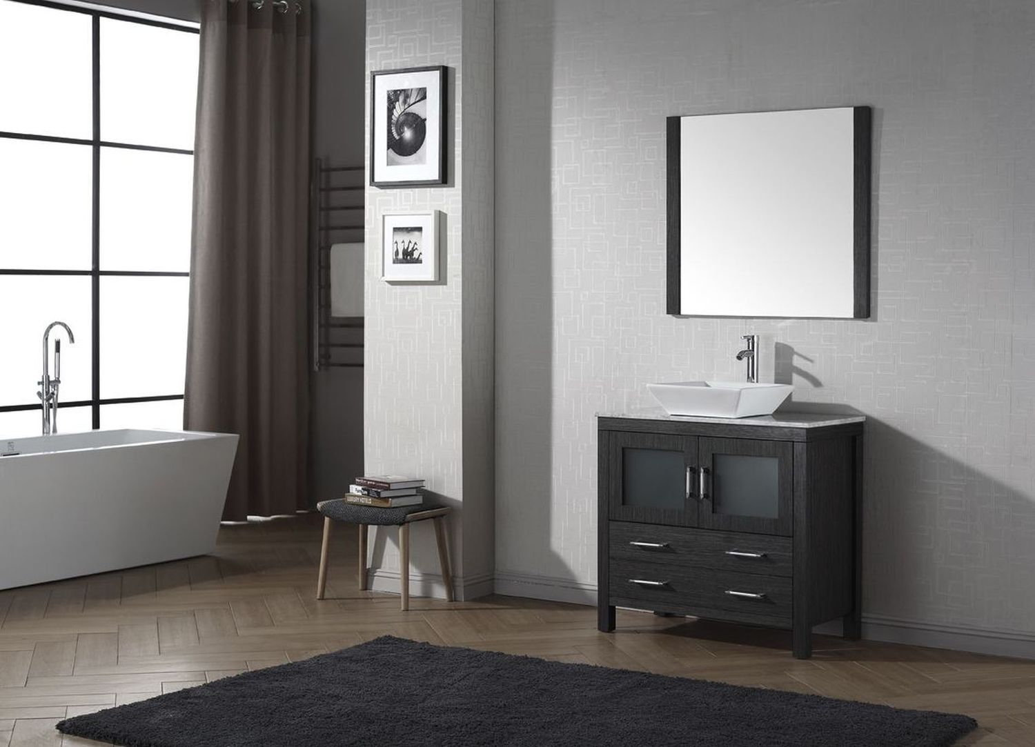 vanity cabinet only Virtu Bathroom Vanity Set Dark Modern