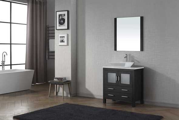 white bathroom vanity with gold hardware Virtu Bathroom Vanity Set Dark Modern