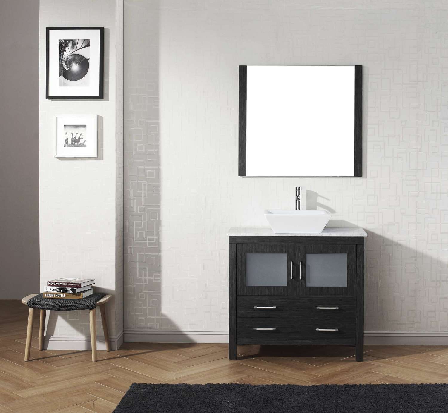 bathroom top cabinets Virtu Bathroom Vanity Set Dark Modern