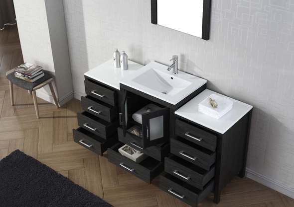 large counter top basin Virtu Bathroom Vanity Set Dark Modern
