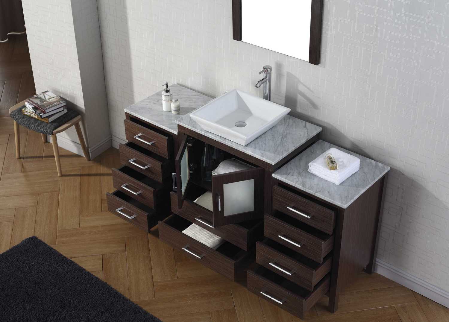 small white vanity unit Virtu Bathroom Vanity Set Bathroom Vanities Dark Modern