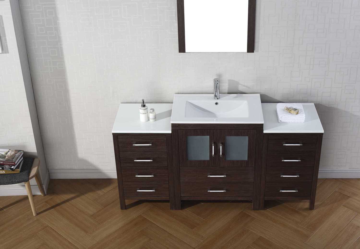 counter top basin design Virtu Bathroom Vanity Set Dark Modern
