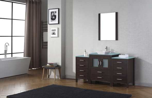white oak double vanity Virtu Bathroom Vanity Set Dark Modern