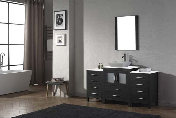 floating vanity design Virtu Bathroom Vanity Set Dark Modern