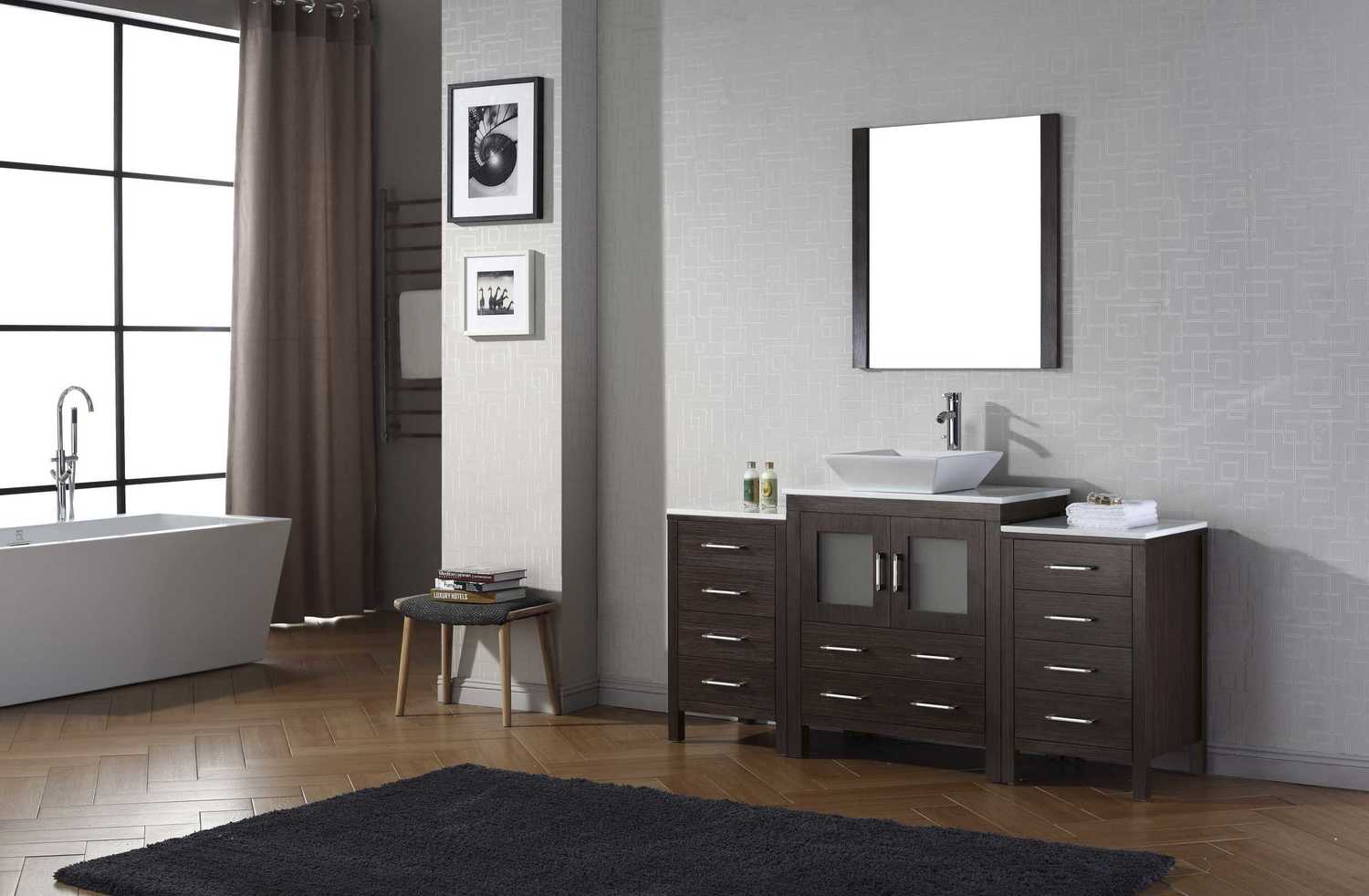 lowes bathroom vanity without top Virtu Bathroom Vanity Set Dark Modern